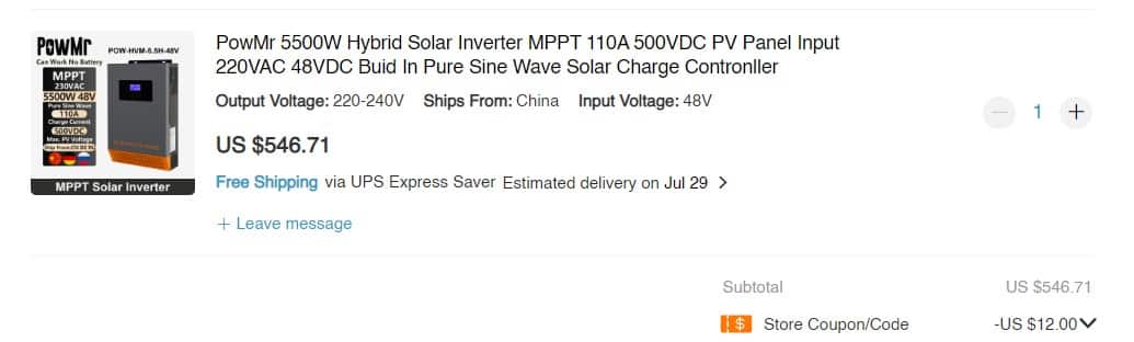 powr 5500w solar inverter coupon - Coupon & Discount Code | OpCoupon.com