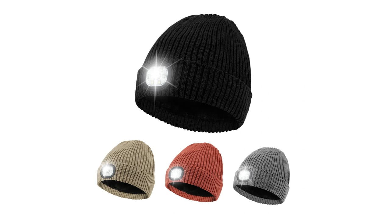 Beanie Hat with Led Light Rechargeable