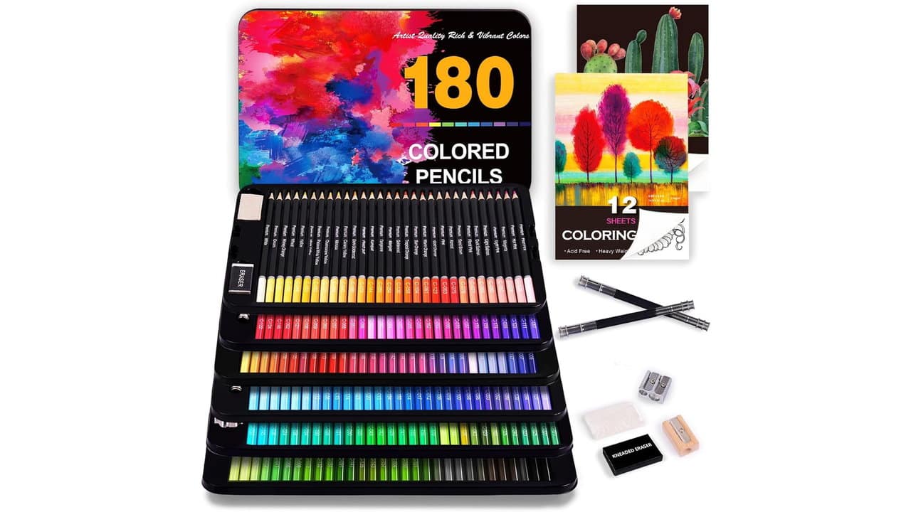 COOL BANK 180 Colored Pencils Set Coupon